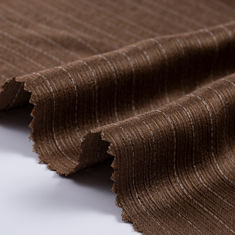 Imitation Acetate Dubbelsidig Crepe Rayon Stripe Tyg